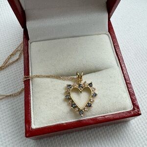 10 K blue amethyst and diamond necklace